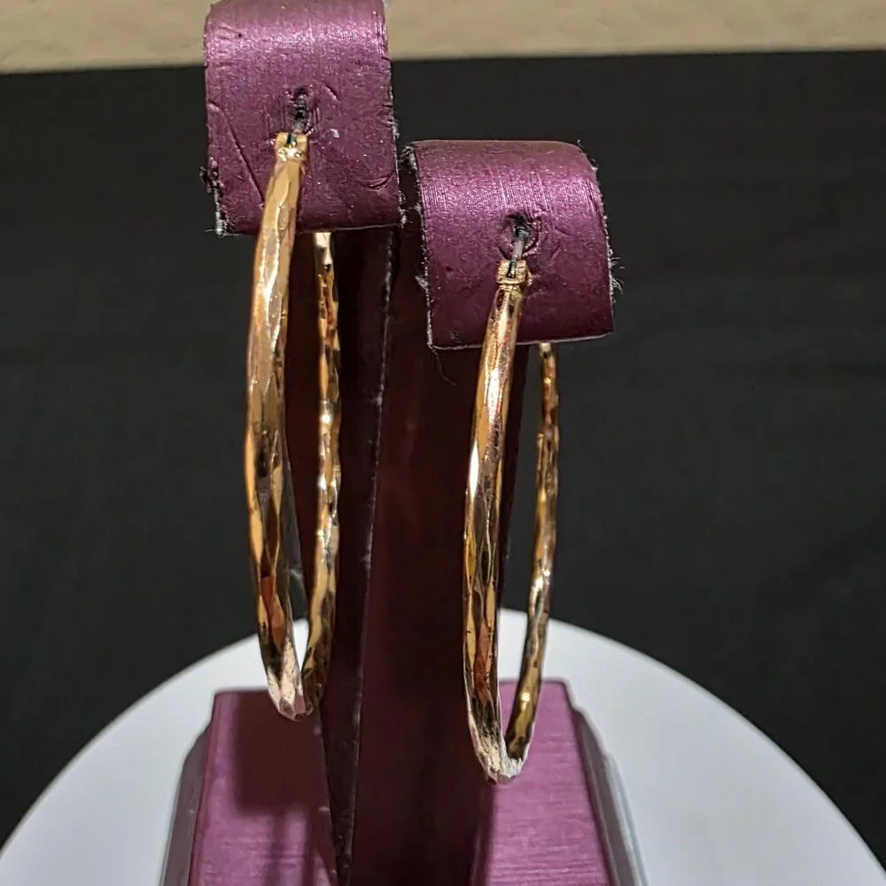 Rose Gold Pink Tone Twist Diamond Cut 1.5